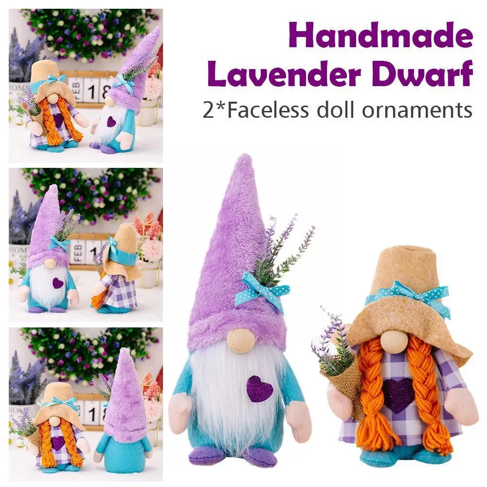 

Лавандовые гномы, весенние гномы с сердцем, скандинавские украшения, многоярусные фигурки, фермерский поднос, садовые шведские томты G1Z1