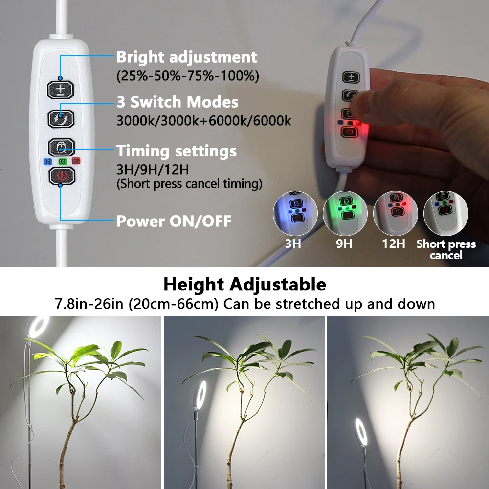 Светодиодные лампы роста Полный спектр растительных ламп USB 5V высотный