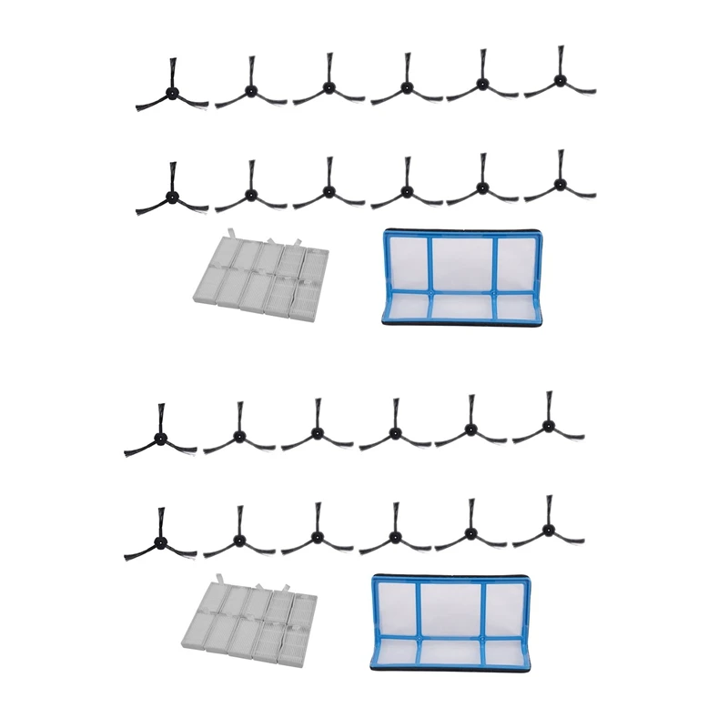 

2X первичный Пылезащитный фильтр, боковая щетка, эффективный фильтр НЕРА Для Ilife V5 V5S V3 V3S V5pro V50 Pro Запчасти для робота-пылесоса