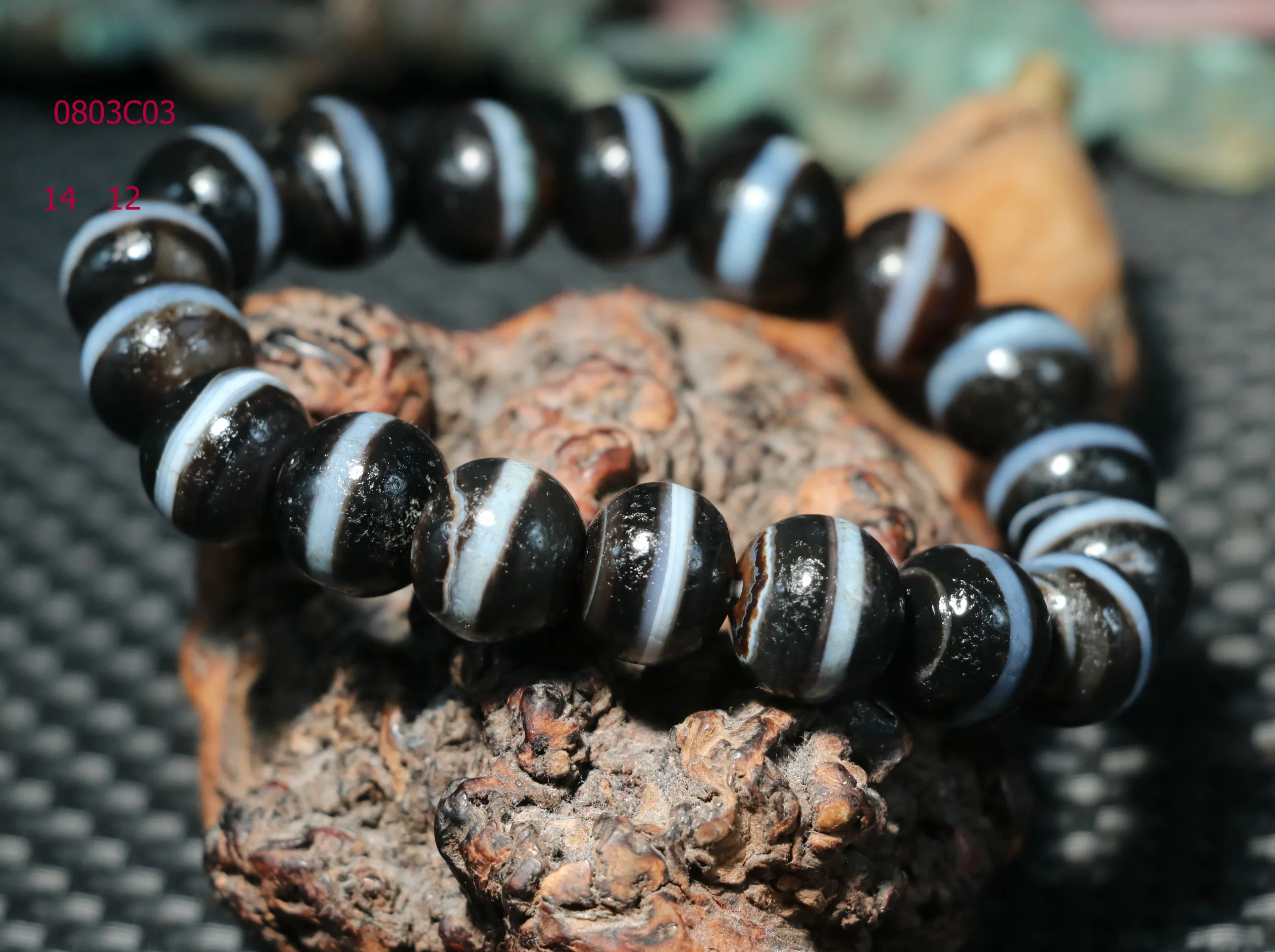 

Браслет с тибетским старым агатом, украшение с драгоценными камнями в виде лекарственных Abacus бусины дзи, длина 14 м, Энергия исцеления