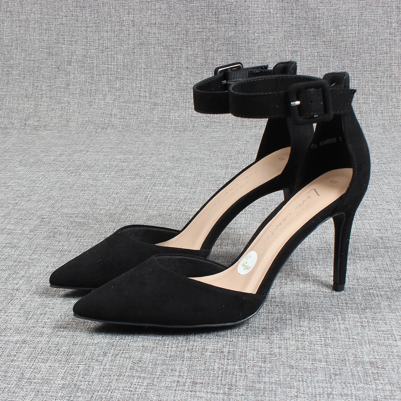 

Бархатные туфли больших размеров, босоножки с закрытым носком, обувь на высоком каблуке-шпильке, с закрытым носком, модные привлекательные ...