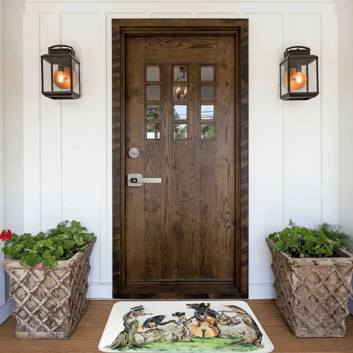 Противоскользящий коврик для гостиной Bluegrass Gang пола с дикими животными входной