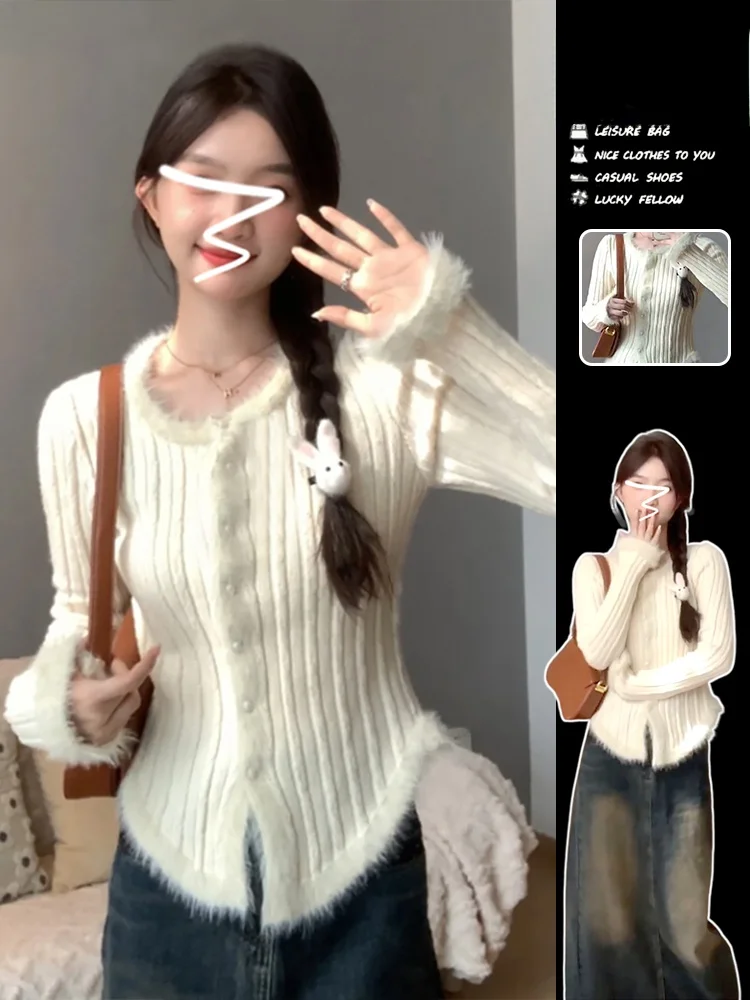 Маленький короткий вязаный кардиган свитер для женщин осень и зима 2024 новая