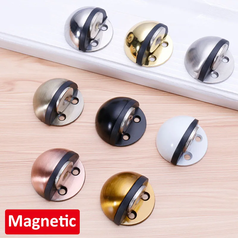 

1Set Stainless Steel Magnetic Door Stopper Punch-free Strong Suction Semi-circle Anti-collision Wall Doors Touch Stops