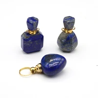 natural stone lapis lazuli pendants reiki heal essential oil bottles for jewelry making diy women necklace party gifts