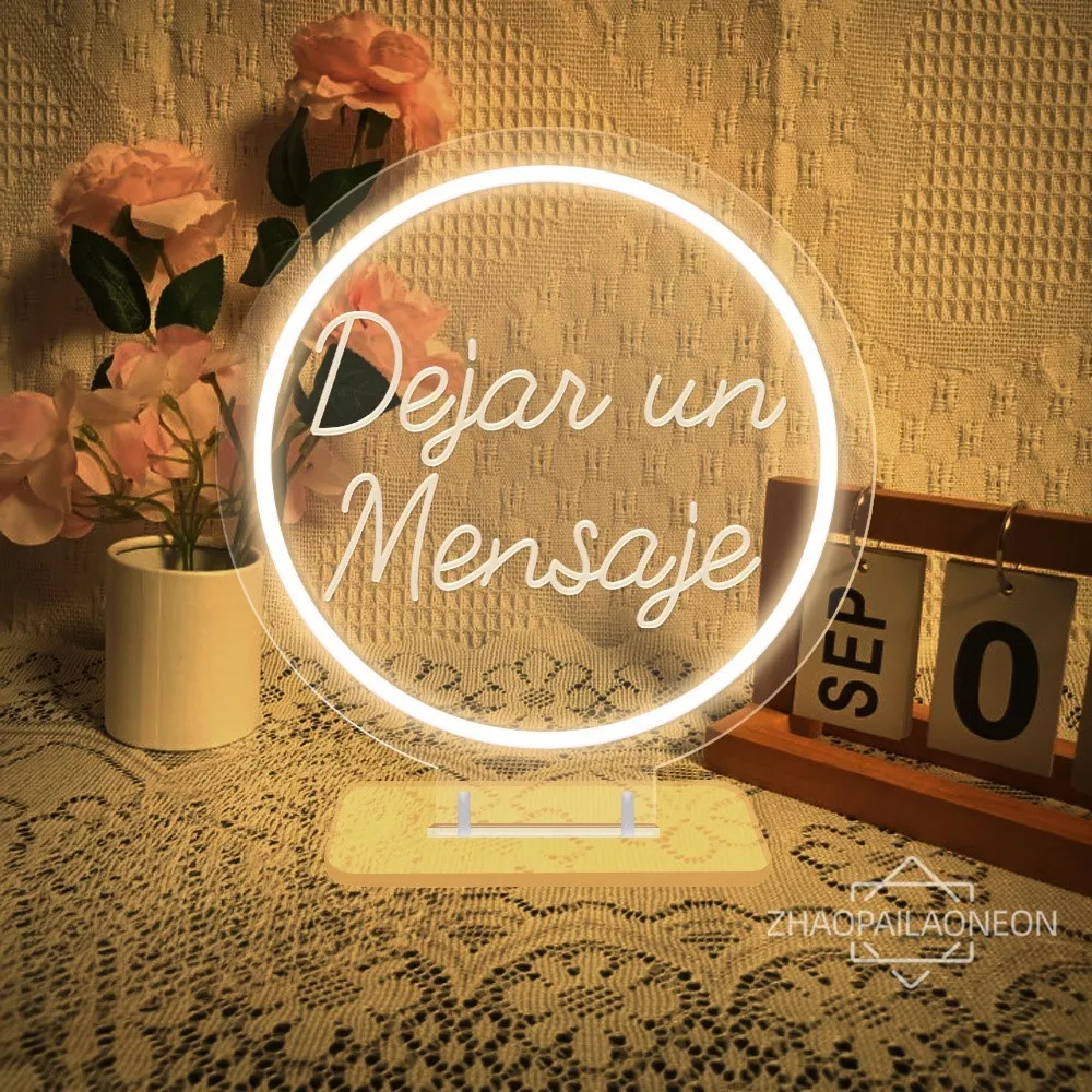 Неоновая наклейка оставьте сообщение неоновые огни украшение для спальни