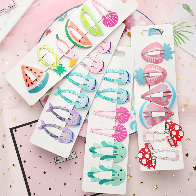 

Hot Girls Kawaii Cartoon Fruit BB Clip Snap Hair Clip Baby Hair Clips Pin Barrettes Accessories For Kids Girls
