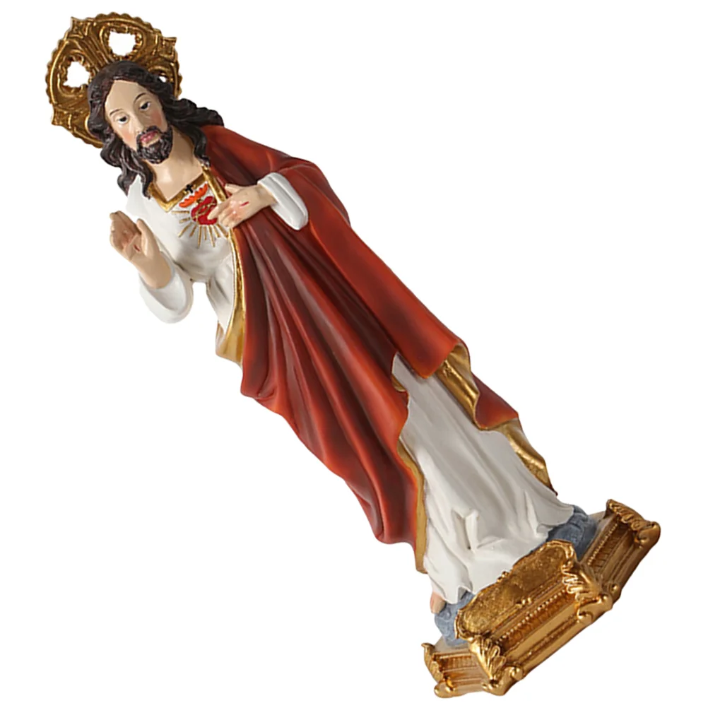 

Craft Jesus Figurine Decorate Ornament Resin Desktop Adornment Statue Religious Figure Holy Church