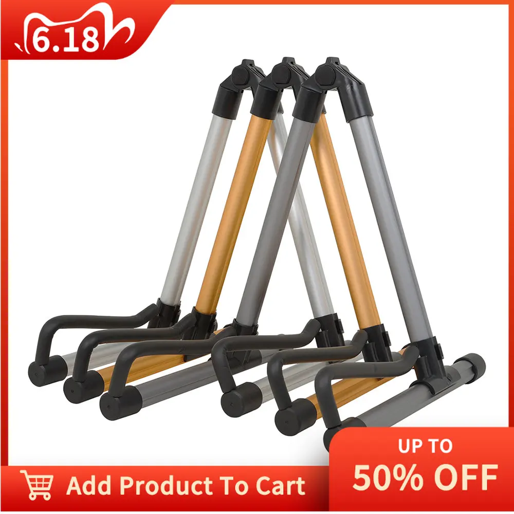 

Professional Aluminum Alloy Guitar Stand Foldable Removable A-Frame Floor Stand Guitar Parts & Accessories