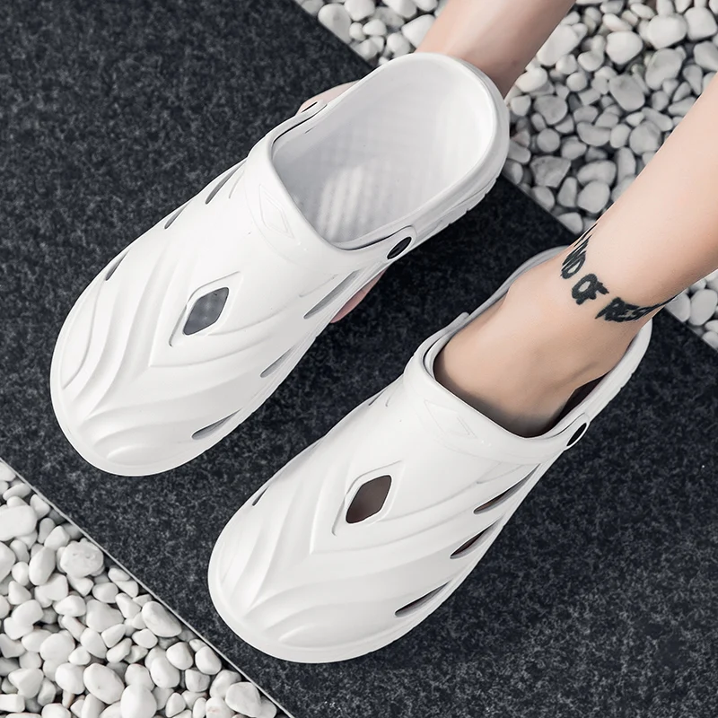 Summer Mens Breathable Beach Sandals Thick Sole Clogs Cool for Wading Fishing Outdoor Sandals