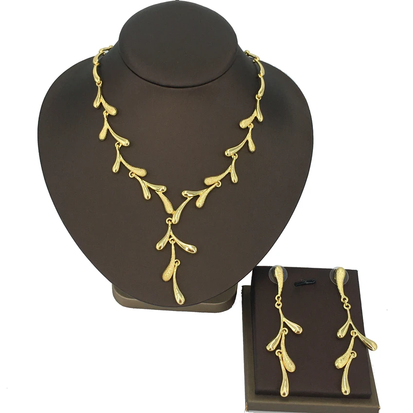 

Yuminglai модные ювелирные изделия из Дубая, аксессуары высокого качества, Итальянские Позолоченные Ювелирные наборы FHK13415