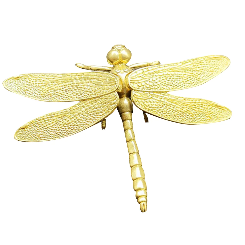 

Dragonfly Brass Figurine Decor Ornament Figurines Statue Sculpture Animal Shui Feng Mini Insect Gold Garden Figure Knobs Luck
