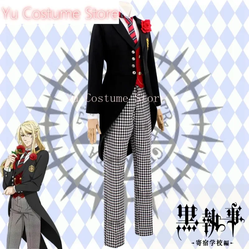 Черный дворецкий общественная школа дуга Edogaa Redomondo смокинг карнавальный костюм