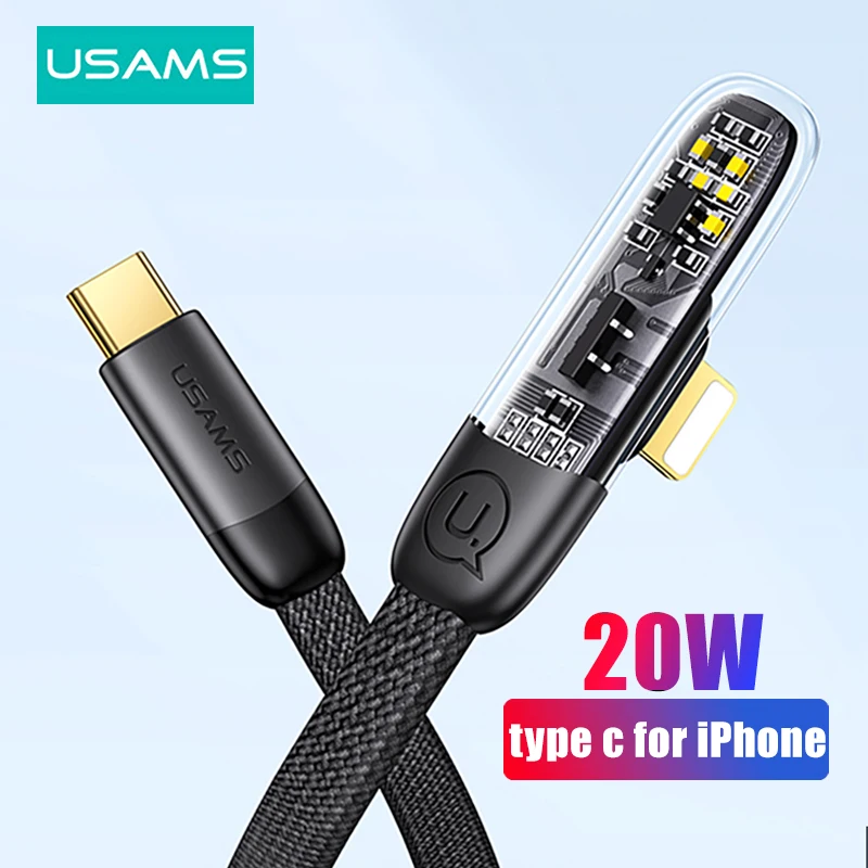 USB-кабель USAMS с разъемом USB Type-C и поддержкой быстрой зарядки, 20 Вт