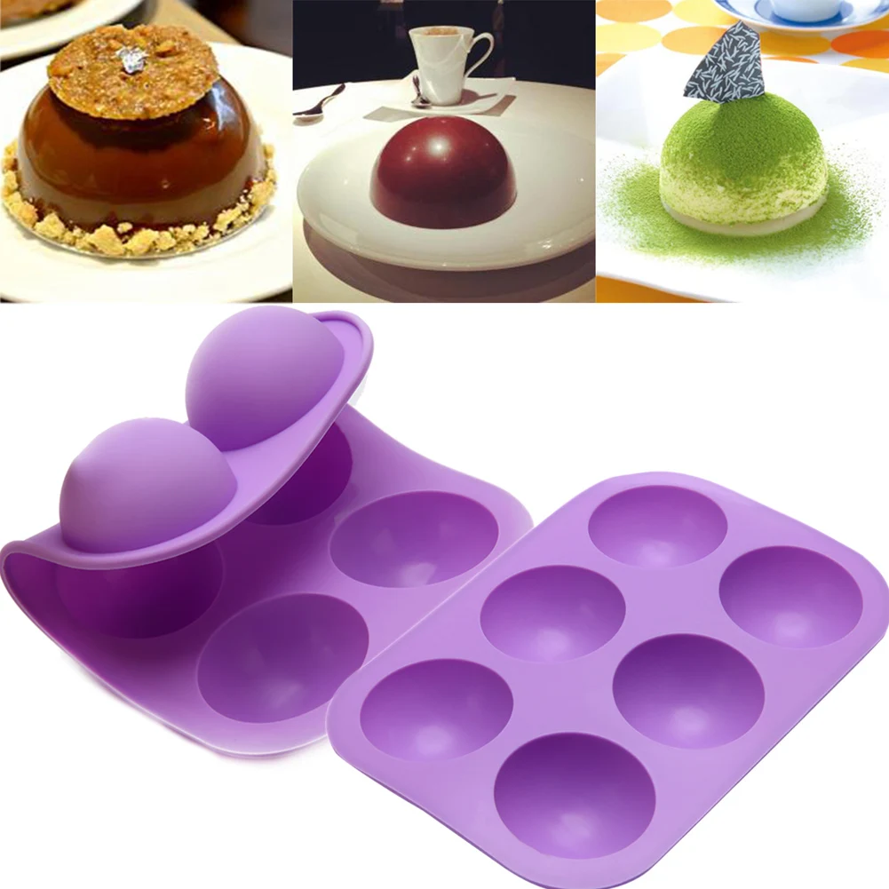 

2/5Pcs 3D Ball Round Half Sphere Silicone Molds for DIY Baking Pudding Mousse Chocolate Cake Mold Kitchen Accessories Tools