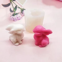 easter 3d rabbit silicone mold diy aromatherapy candle bunny animal ornament molds home decoration