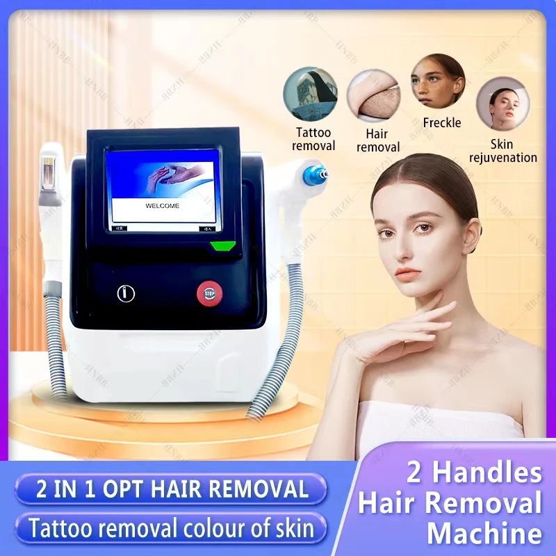 

Nd Yag Laser Machine With Laser Beam 2 in 1 Laser Hair Tatoo Removal Machine IPL Portable Multifunction Beauty Machine