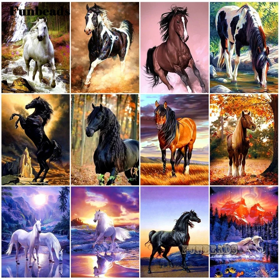 Алмазная живопись Лошадь Мозаика Искусство вышивка животные полная квадратная