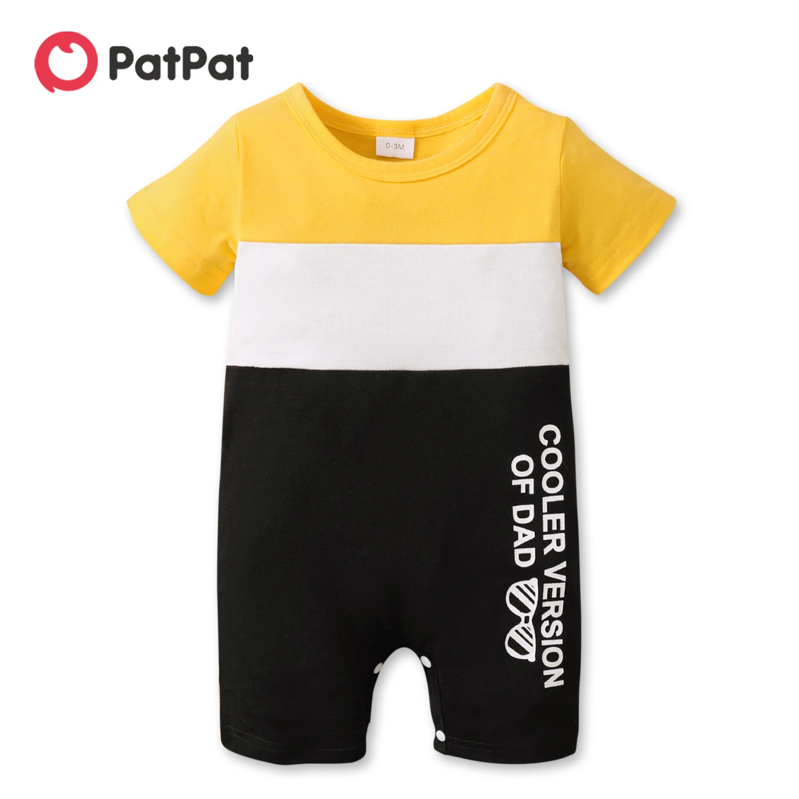 

PatPat Baby Boy Letter Print Colorblock Short-sleeve Romper