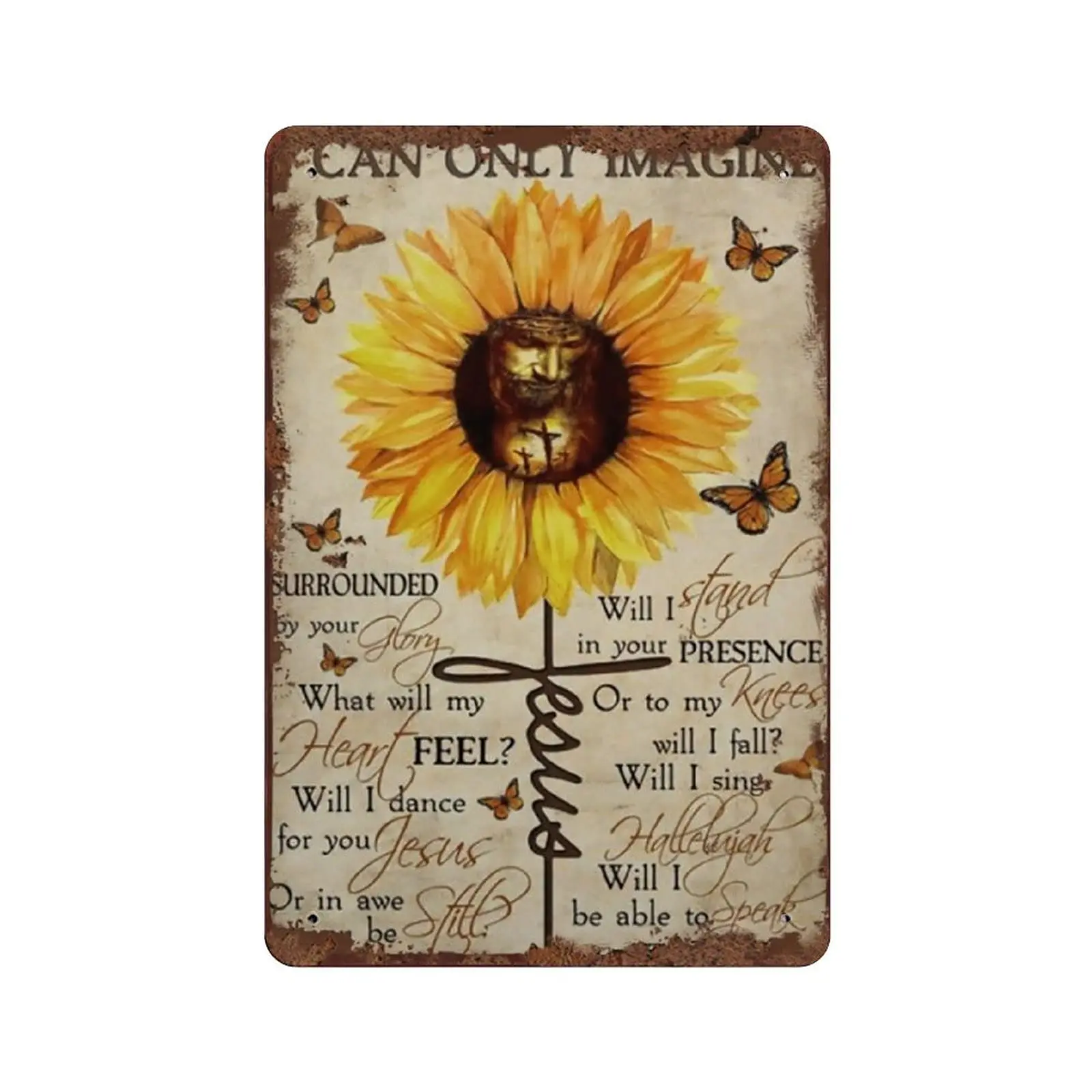 Жестяной знак гром Иисуса я могу только себе представить жестяной Подсолнух