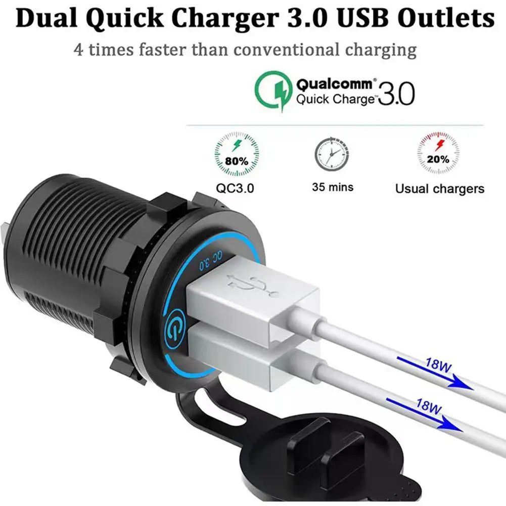 36 Вт USB-C PD QC-3.0 USB-зарядное устройство с цифровым вольтметром розетка адаптер