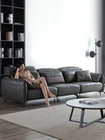 italian minimalist leather sofa modern small apartment living room multifunctional sofa first layer cowhide nordic light luxury
