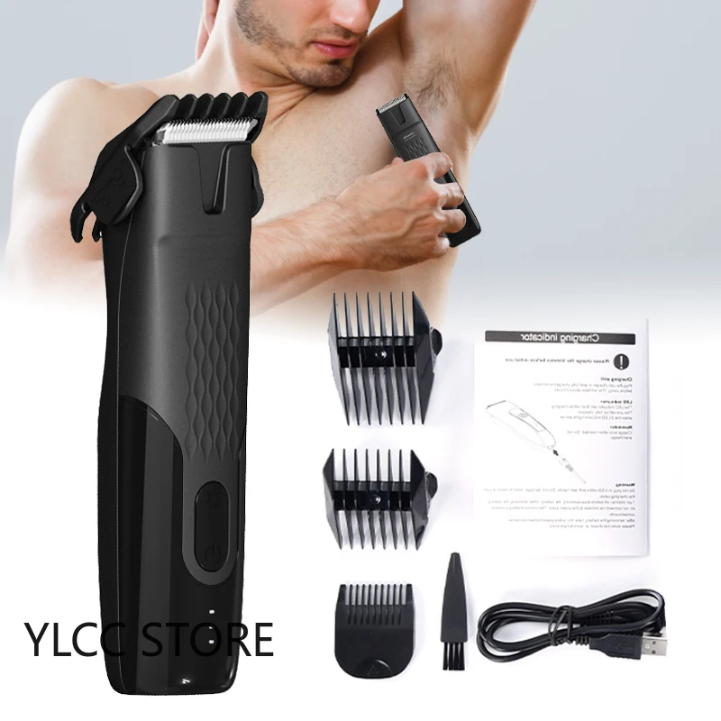 

Groin Hair Trimmer for Men Electric Pubic Hair Remover with LED Light Beard Trimmer Body Groomer Ball Shaver Waterproof Epilator