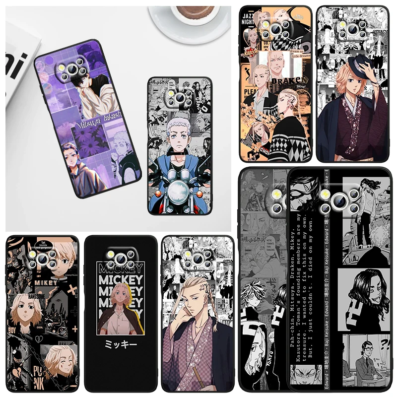 

Hot Tokyo Revengers Anime Phone Case For Xiaomi Mi Poco X5 X4 X3 NFC F4 F3 GT M5 S M4 M3 M2 C50 Pro C3 5G Black Cover