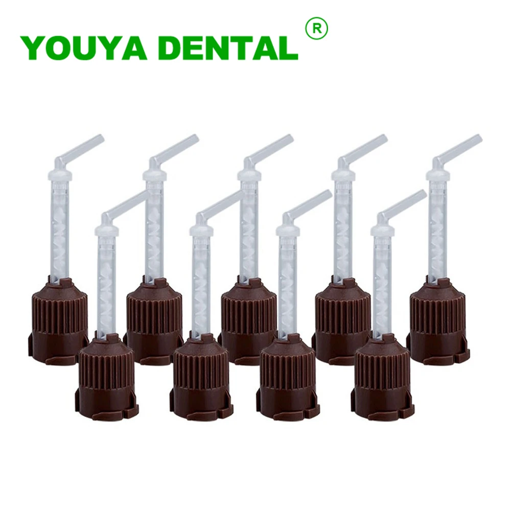 

50pcs/Pack Dental Impression Materials Mixing Tips Temporary Silicon Rubber Dispenser Gun Mix Head Dentist Tools Dentistry