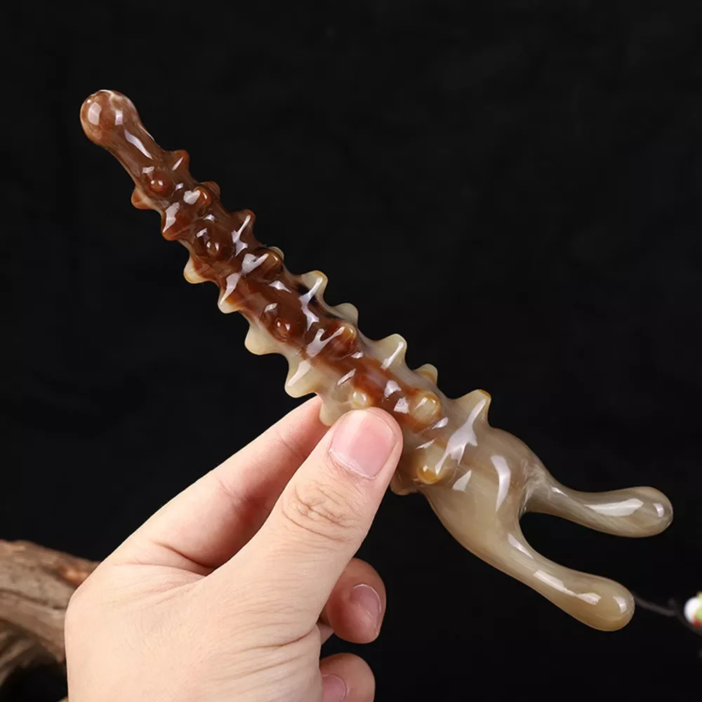 

Natural Horn Nose Beauty Massager Stick Portable Gua Sha Massage Tool Trigger Point Acupressure Body Head Therapy Skin Care