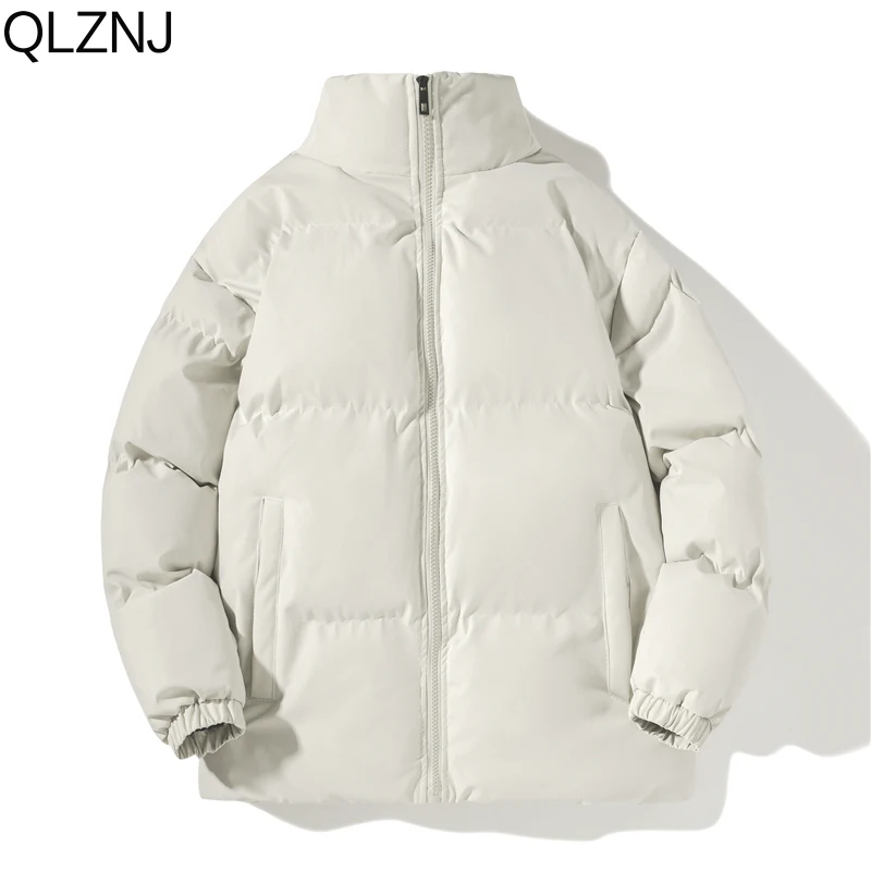 Winter Cotton Padded Jacket Men Oversize Parkas Women Stand Collar Solid Warm Coat Fashion Casual Unisex Parka Streetwear 8XL