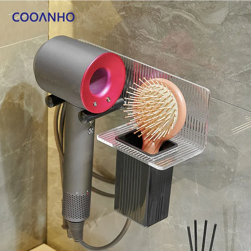 

Magnetic supersonic hair dryer wall mounted holder Dyson and other hair dryer bathroom toothbrush cosmetics shelf storage