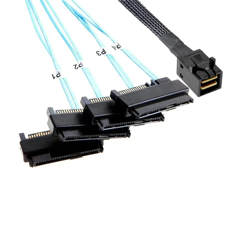 Mini SAS HD 12G SFF8643 to 4 29 Pin SFF8482 кабельные разъемы с 15-контактным SATA контроллером блока