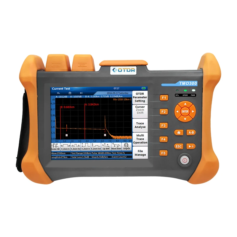 40-120km TMO300 5.6 inch Touching screen SM MM 1310/1550nm 850/1300nm 30/28dB 32/30dB 21/19dB Integrated VFL 40km OTDR