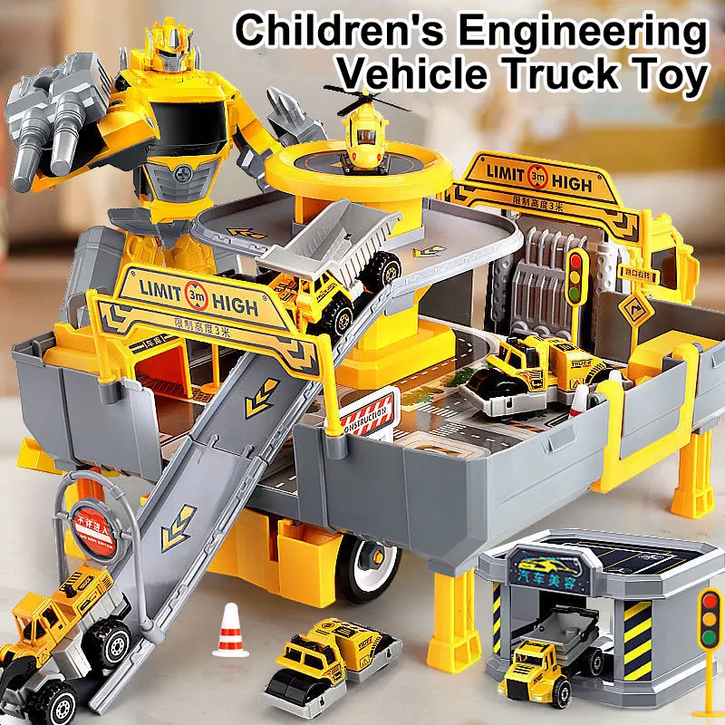 

Большой Детский инженерный автомобиль грузовик игрушечный костюм робот-трансформер Контейнер автомобиль рельсовый автомобиль разборка игрушечный подарок для мальчика