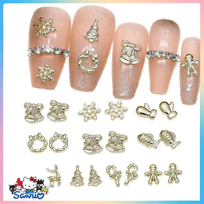 

30Pcs 3D Christmas Nail Decorations Charms Alloy Nail Sticker Jewelry Rhinestone Crystal Manicure Decor Accessories Bell Patch