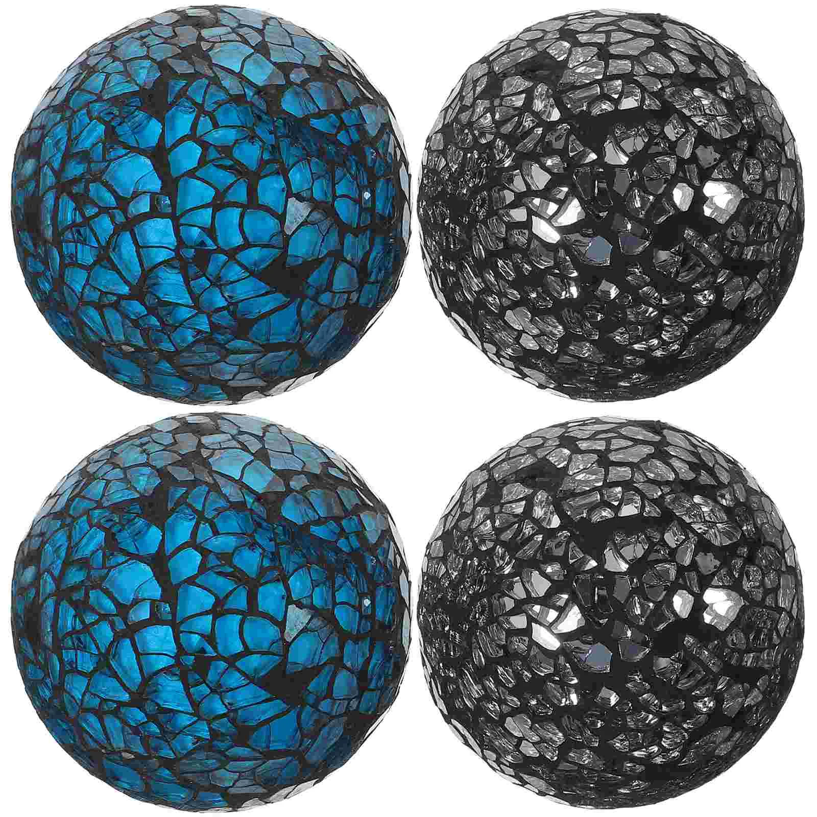 

4 Pcs Desk Top Decor Mosaic Ball Sphere Decors Filler Desktop Household Decorative