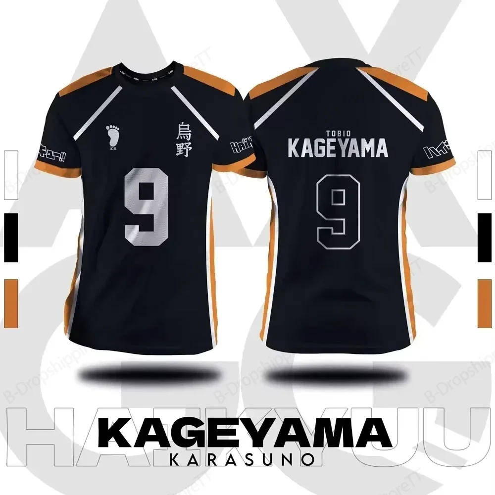 Фото Haikyuu Fox Valley японская клетчатая рубашка, аниме с 3D-принтом для мужчин и женщин, модная спортивная футболка большого размера с короткими рукавами №5
