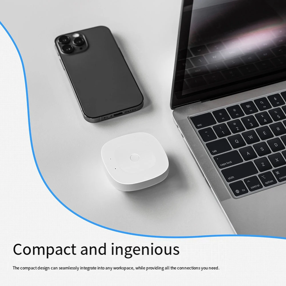 Фото (A94Z) Умный шлюз Tuya ZigBee Bluetooth с поддержкой нескольких режимов, беспроводной, с питанием Type-C, для домашней автоматизации, 30 м №3