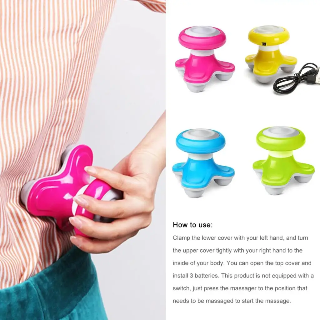 Волновой вибрационный массажер с ручкой USB-батарея массаж всего тела шея талия