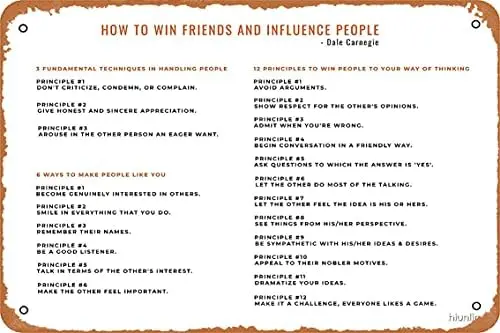 Плакат Как Wn Frends nd nfluence People 8x12 nch Ретро Vntge Metl Sgn Home Mn Cve rt