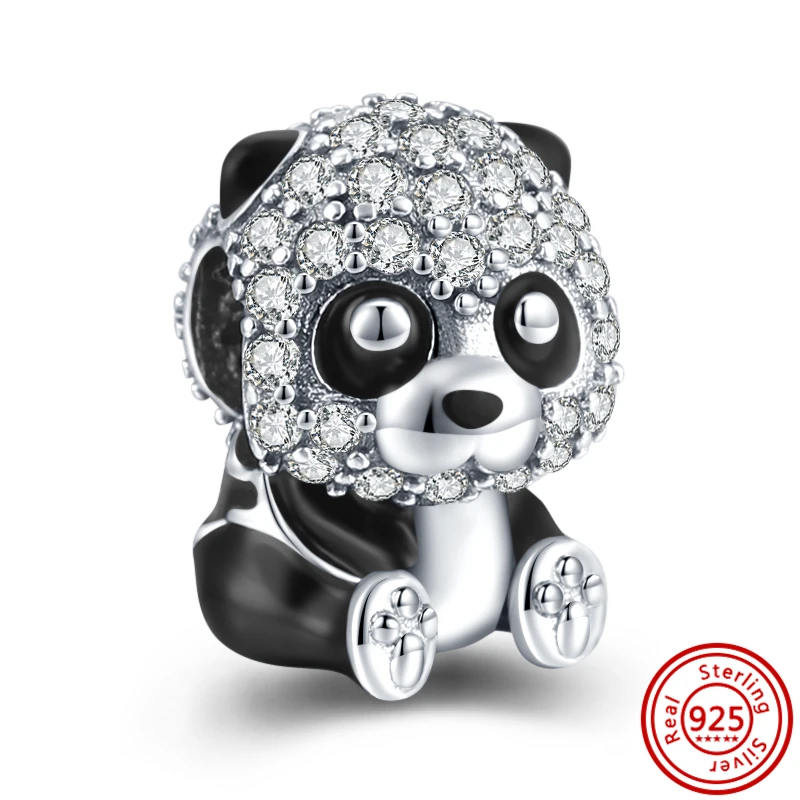 2022 New 925 Sterling Silver Bear Panda Style DIY Beads Fit Original Pandora Charms Bracelet &Necklace Women Jewelry Anniversary images - 6