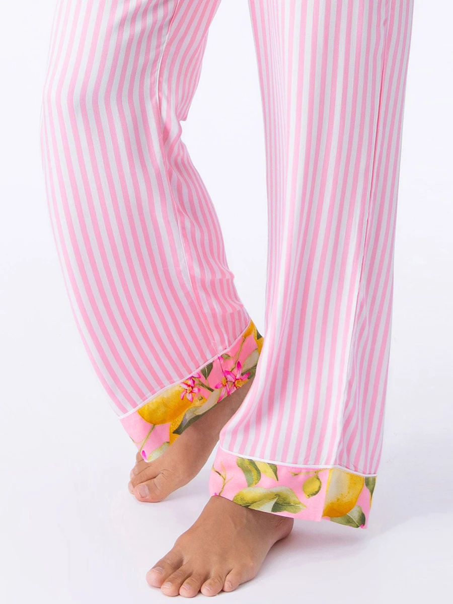 Женский пижамный комплект из 2 предметов костюмы для отдыха майка-топ в полоску с