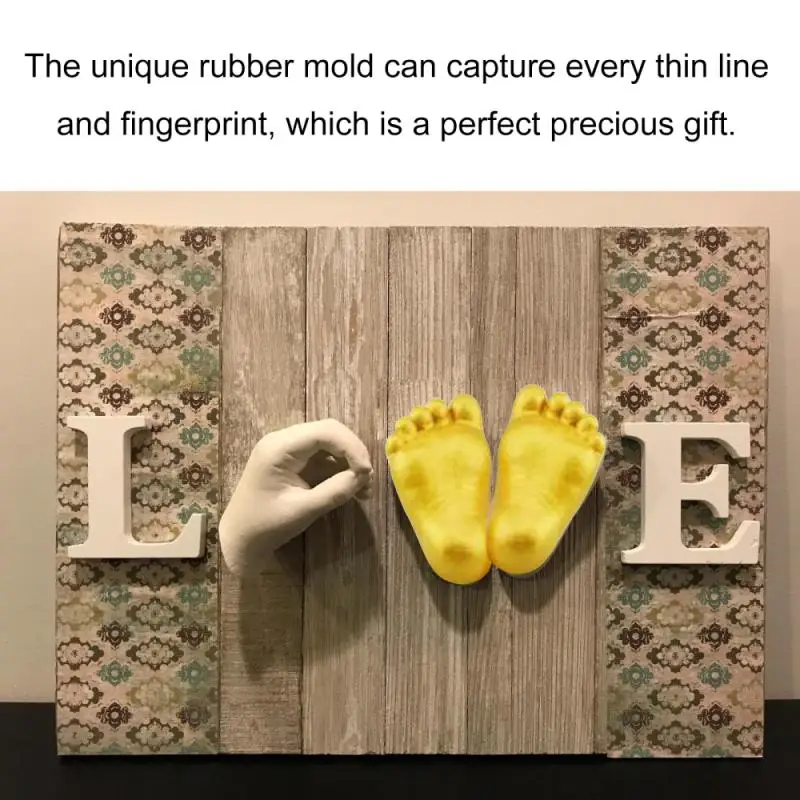 

3D Handmade Mini Handprints Footprints Model Powder Gifts Mold DIY Clone Powder Set For Baby Kids Footprints Model Souvenir Gift