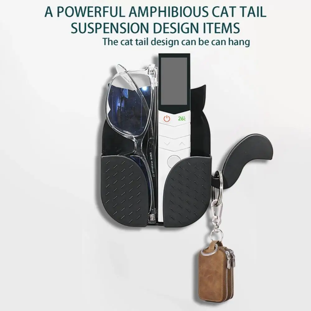 

Cute Pen Holder Cat-shaped Mobile Phone Storage Box Multifunctional Durable Key Hooks For Living Room Remote Control Panel 2023
