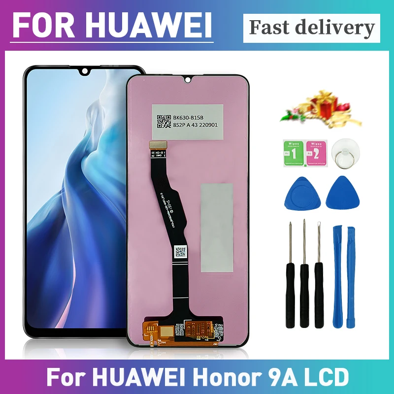 

6.3" LCD for HUAWEI Honor 9A Display Touch Screen LCD Replacement 100% Tested Digitizer Assembly Part MOA-LX9N