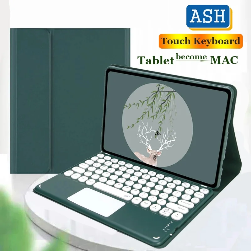 

ASH For Xiaomi Pad 5 Mi Pad 5 Pro 11" Wireless Touchpad Bluetooth Keyboard Case Leather Folio Smart Soft Silicone Cover