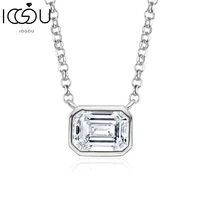 iogou real 1ct d color moissanite diamond pendant necklace 100 925 sterling silver sparkling engagement wedding pendant jewelry