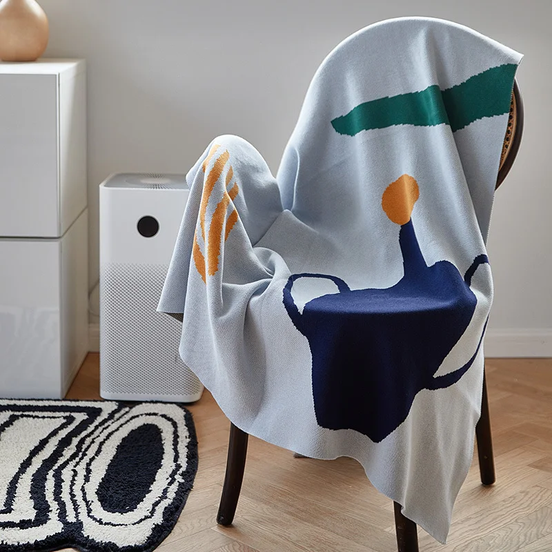 

Style Nordic Knitted Jacquard All Cotton Decoration Office Nap Traveling-Rug Car Blanket