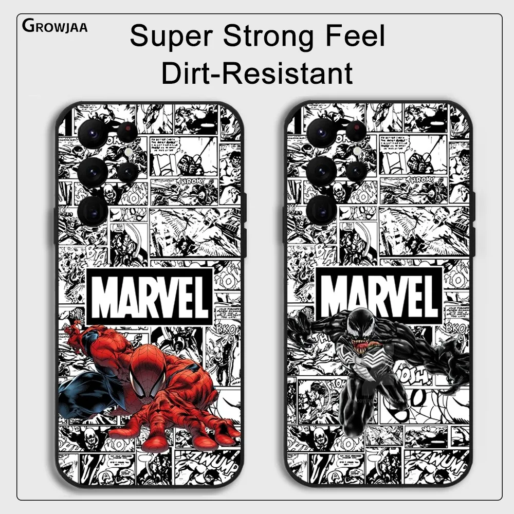 Spider Man VS Venom Phone Case For Samsung Galaxy S25 S24 S22 S23 Ultra S21 S20 Plus 5G Protective Silicone Funda
